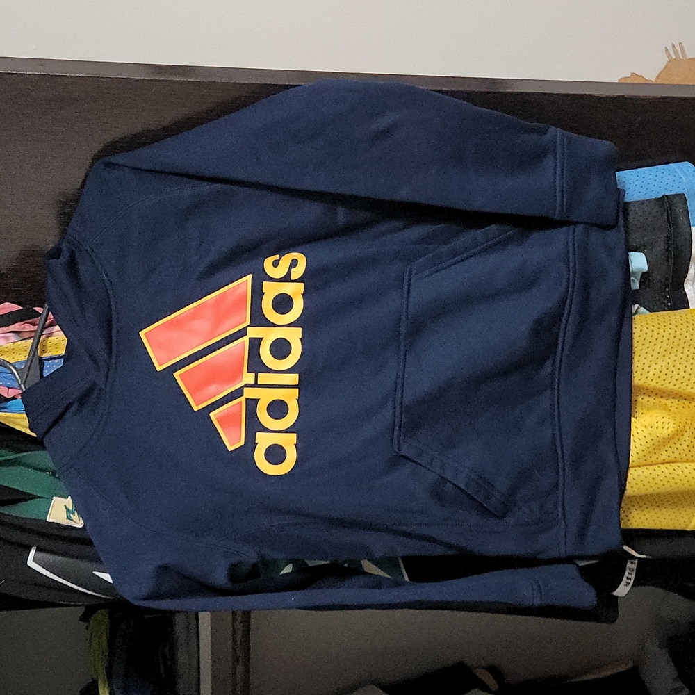 Addidas youth small blue and orange hoodie